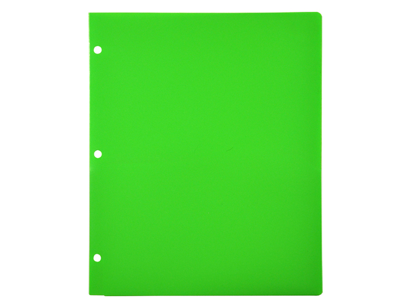 2-Pocket Plastic Folder for Binder, Blue plastic folder